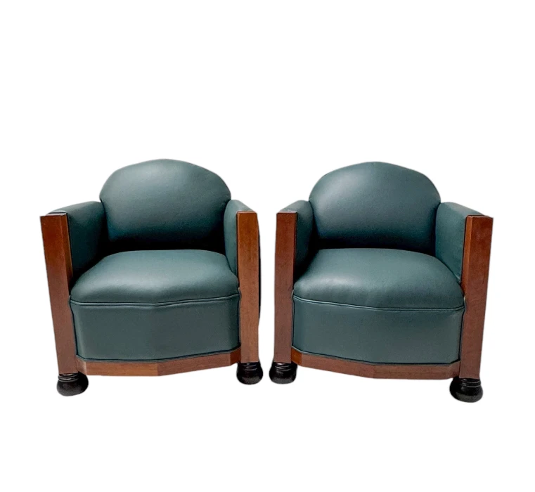 Two Art Deco Amsterdamse School Lounge Chairs by Fa. Drilling Amsterdam, 1920s